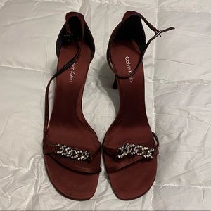 Calvin Klein Wine Colored Heels Size 9 1/2